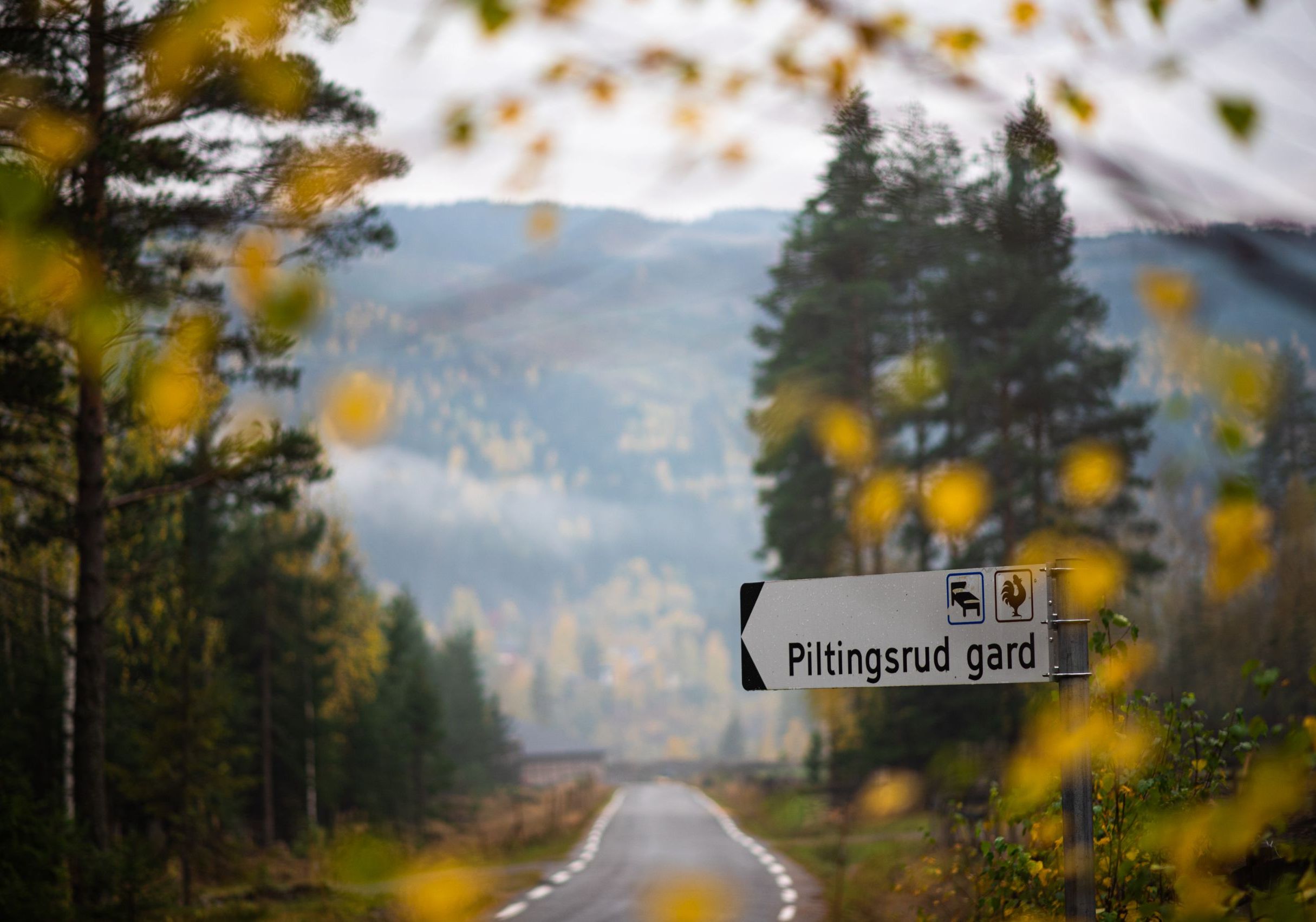 Veiskilt til Piltingsrud gård