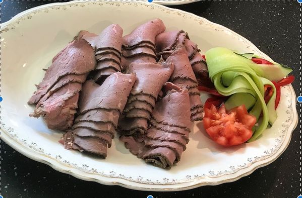 Roastbiff på tallerken